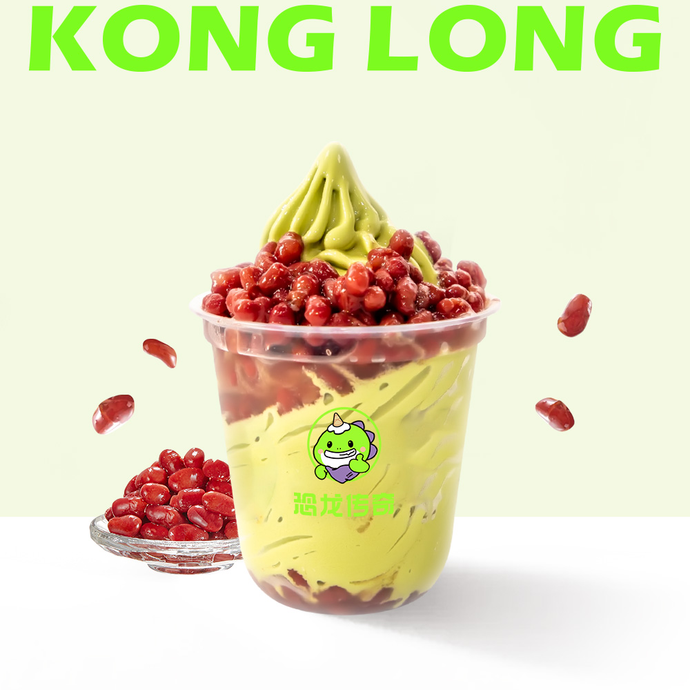 红豆抹茶圣代